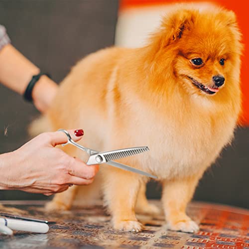High-end Professional Dog Grooming Thinning Scissors Teeth Blending Shears Pet Texturizing Thinner Blender Shears 7 Inch Extremely Sharp Stainless Steel Alloy For Cat Horse And Other Animals - style: 7inch Thinning