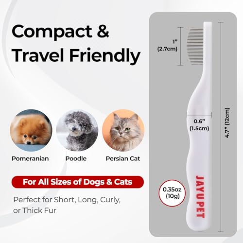 JAYU PET Facial Grooming Comb - Dog Eye Combs, Stress-free Tear Stain Remover for Dogs & Cats, Pet Facial Brush, Cat Grooming Kit, Stainless Steel Deshedding Comb (2ea) - size: 2ea
