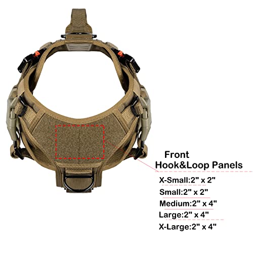 ICEFANG GN3 Tactical Dog Harness with 6X Buckle,Dog Molle Vest with Handle,3/4 Body Coverage,Hook and Loop Panel for ID Patch,No Pulling Front Clip (M (25"-31" Girth), Coyote Brown) - color: Coyote Brown, size: Medium (Pack of 1)
