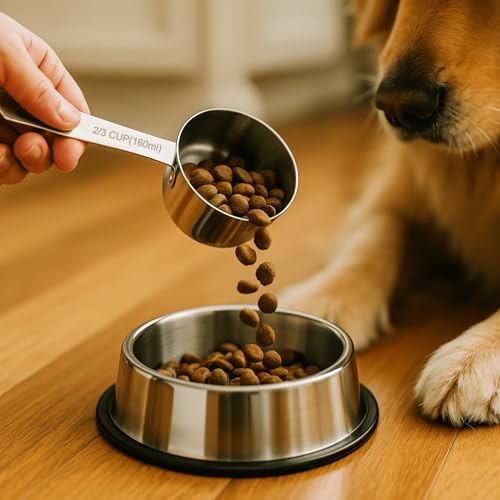 KEAWELL Premium Dog and Cat Food Measuring Cup 18/10 Stainless Steel (1, 2/3 Cup) - size: 2/3 Cup