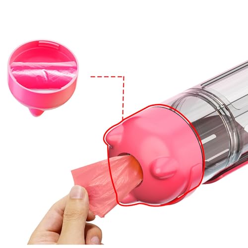 DoqiPaw Dog Travel Water Bottle Leak Proof No Spill Lead Leash Waterer Feeder Accessory Alternative to Dispenser Portable Pet Bowl Large Dogs(500ml) (Pink) - color: Pink