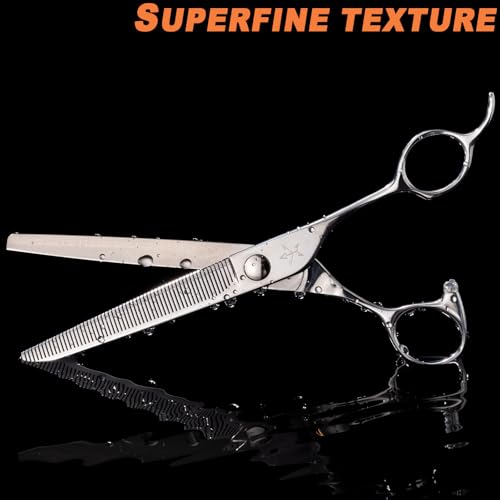 High-end Professional Dog Grooming Thinning Scissors Teeth Cutting Blending Shears Pet Texturizing Shears 7 Inch Extremely Very Sharp Stainless Steel Alloy For Cat Other Animals Groomer - size: 7inch, style: Thinning Shears