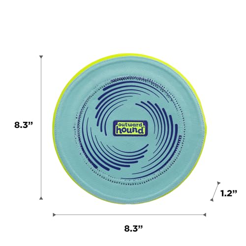 Outward Hound FlyFetch Disc Dog Toy, Aerodynamic for Fetch, Lightweight Foam & Durable Rubber, Floats in Water, All Breeds, 8.3" - color: Disc Blue