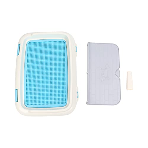 RiToEasysports Dog Potty Tray Indoor Toilet for Small to Medium Dogs Made of Plastic with Wall Cover Easy Clean 66 X 46.5 X 27.5cm (Blue)