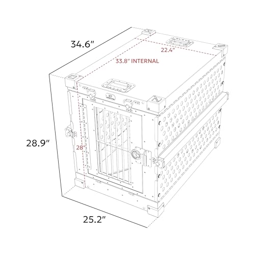 K9 Kennel Boss Aluminum Collapsible Dog Crate, Heavy Duty Folding Kennel - Medium (White) - color: White, size: 34.6"L x 25.2"W x 28.9"H