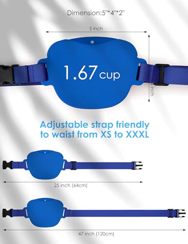 heouvo Dog Treat Pouch with Training Clicker, Upgrade Stronger Magnetic Closure to Avoid Spilling, 1.67 Cup Silicone Treat Bag Fanny Pack with Waist Belt for Pet Training Walking (Blue) - color: Blue