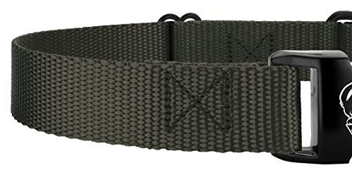 Country Brook Petz - Martingale Dog Collar - Heavy Duty Nylon Adjustable Martingale Dog Collar with Premium Buckle for Small Medium Large Breeds (5/8 Inch, Extra Small, Dark Olive Drab) - color: Dark Olive Drab, size: Extra Small (Pack of 1)