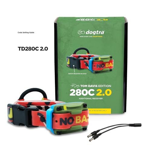 Dogtra Tom Davis 280C 2.0 Receiver Only, Add-a-Dog Collar for Existing Remote (Not Included), Boost & Lock, Waterproof, Rechargeable, 127 Levels, Vibration, 1/2-Mile Range, No Bad Dogs Trainer - color: Tom Davis 280C 2.0 Receiver Only