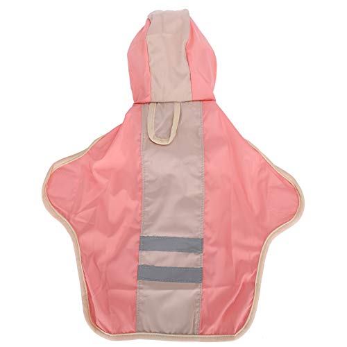 Dog Raincoat Breathable Reflective Stripe Lightweight Hooded Pet Rain Jacket for Small Medium Large Dogs Polyester Durable Outdoor Walking (S) - size: S