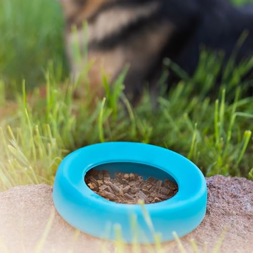 Messy Mutts Silicone Non-Spill Bowl | Dog or Cat Travel Necessity | Splash Less Food/Water Bowl for Pets | Slobber Stopper Water Bowl | 5.25 Cups (Blue) - color: Blue