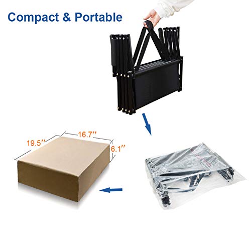 Upgraded Dog Stairs, Metal Frame Foldable Large Dog Step, Lightweight Portable Pet Ladder Ramp for Cars, SUVs and High Bed, 5 Steps