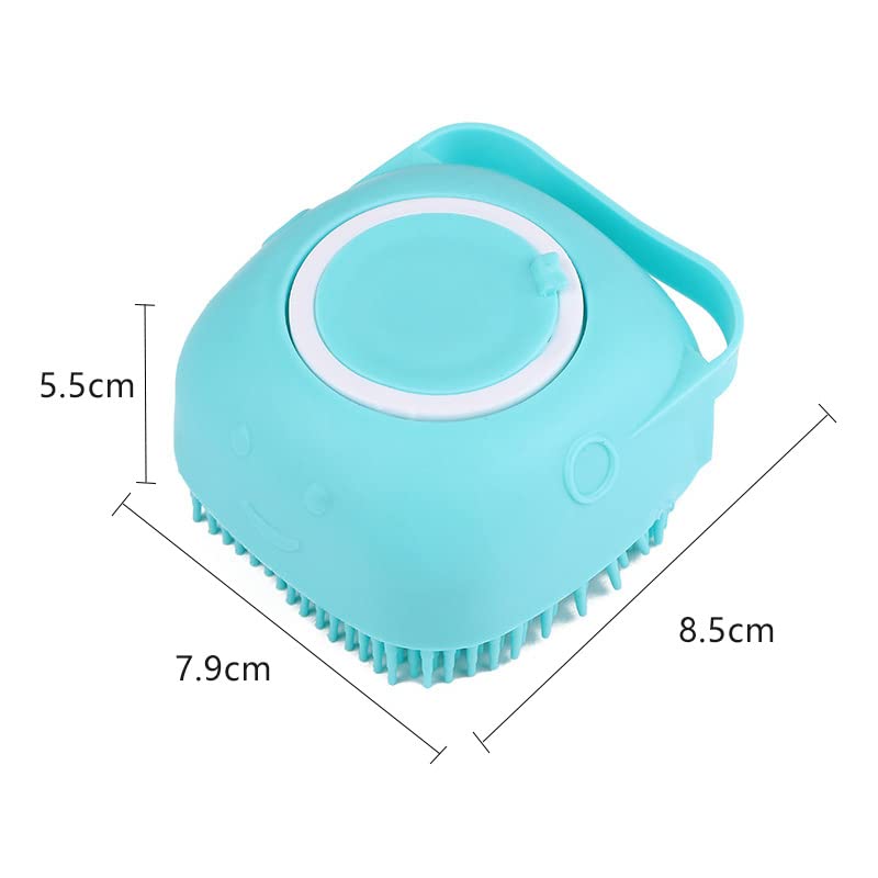 3-Pack Dog & Cat Bath Brush Set - Soft Silicone Pet Grooming Shampoo Brush, Massage Shower Brush with Shampoo Dispenser for Dogs & Cats - Gentle Bathing & Grooming Tool for Pets