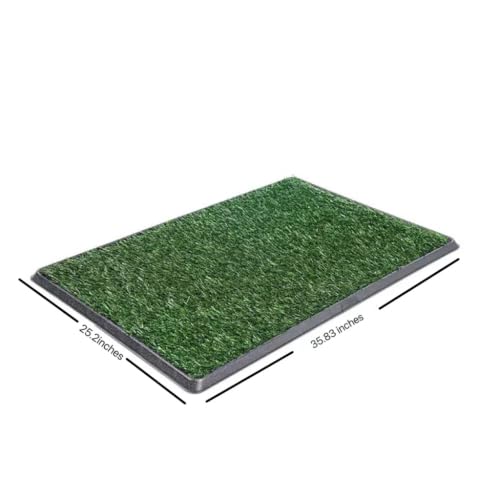Large 38.5"x25" Artificial Grass Dog Potty, Realistic Indoor/Outdoor Training Mat with Quick-Drain Design, Reusable & Odor-Control for Apartment Balcony