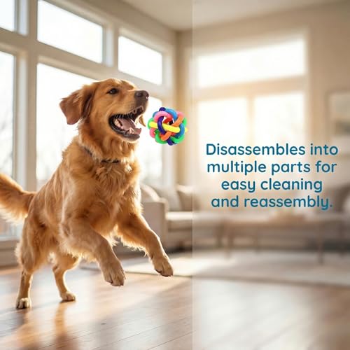 Dog chew Toys, Suitable for Teething Pets, Durable, and Good for Dental Cleaning. Interactive Dog Toys for Small, Medium, and Puppy chewers. - color: Bell ball