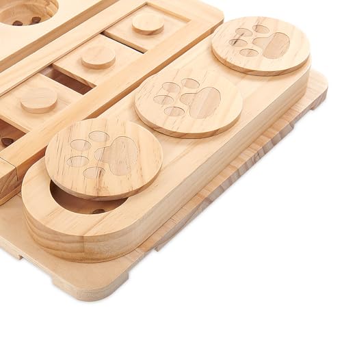 Wooden 3-in-1 Treat Puzzle Feeder for Small/Medium/Large Dogs | Level 1 Puzzle Starter Pack