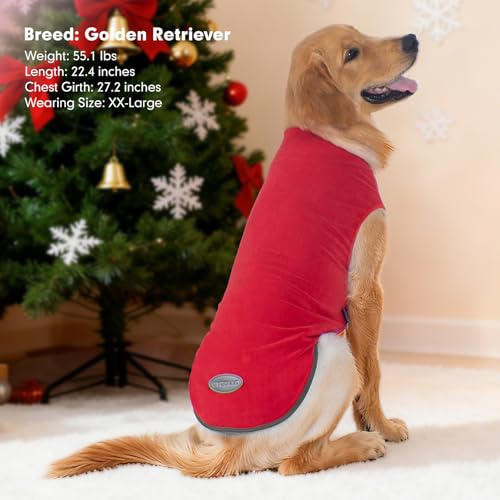 cyeollo 2 Pack Small Dog Sweater Soft Sweatshirt Warm Fleece with Reflective Stripe Pullover Jacket Pet Puppy Female Dog Clothes in Cold Weather Sweaters for Small Dogs, Red & Fuschia S - color: Red & Fuschia, size: Small