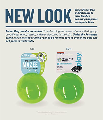 Outward Hound Orbee-Tuff Mazee Interactive Dog Puzzle Toy, Treat Dispensing Slow Feeder Ball, Green, 4.7-Inch - color: Green