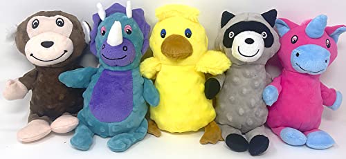 Jalousie Multipack Dog Squeaky Toys Strong Almost Indestructible, with Added Liner for Longer Play Dog Chew Toys (Medium Breeds - 5 Pack Dotted)