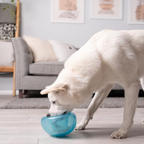 Outward Hound by Planet Dog Snoop Dog Toy – Treat‑Dispenser Puzzle Ball, Interactive Slow Feeder, Medium to Large Dogs, Bouncy & Mint-Infused, Blue, 5" - color: Blue