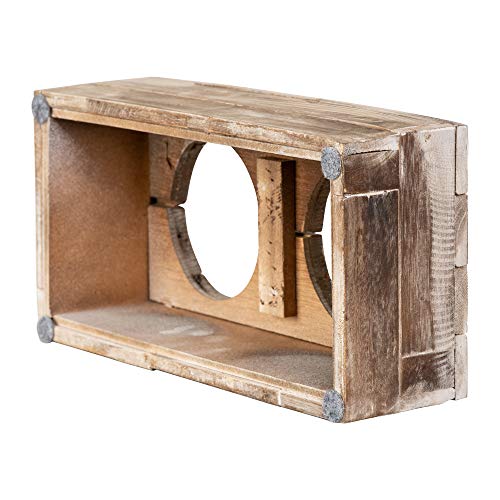 Huntley Equestrian Pet Elevated Dog and Cat Double Bowl Feeder Stainless Steel Bowls (Berjen, Large), Tan, Model:02141 - size: Large