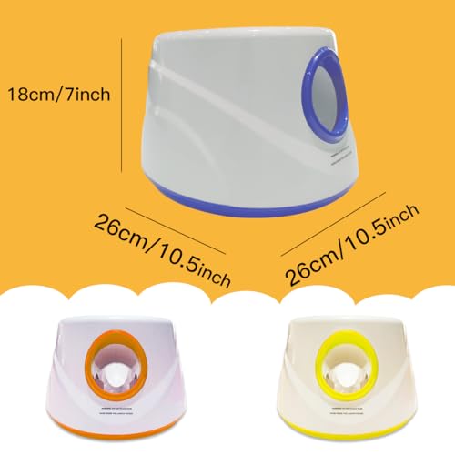 Automatic Dog Ball Launcher-Small Silent Dog Ball Thrower, 3 Adjustable Distances (20ft/33ft/46ft), Rechargable,Includes 3 Durable 2.3" Balls for Small/Medium Dogs (Yellow, Medium) - color: Yellow
