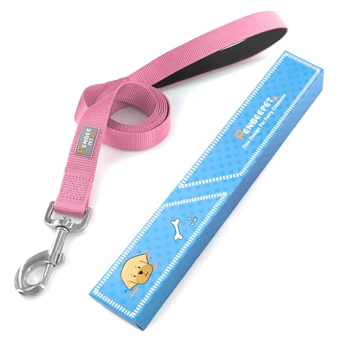 Basic Dog Leashes 6 FT Padded Handle Nylon Dogs Leashes for Small Dogs Pink - color: Pink, size: Small : 5/8" x 6 FT