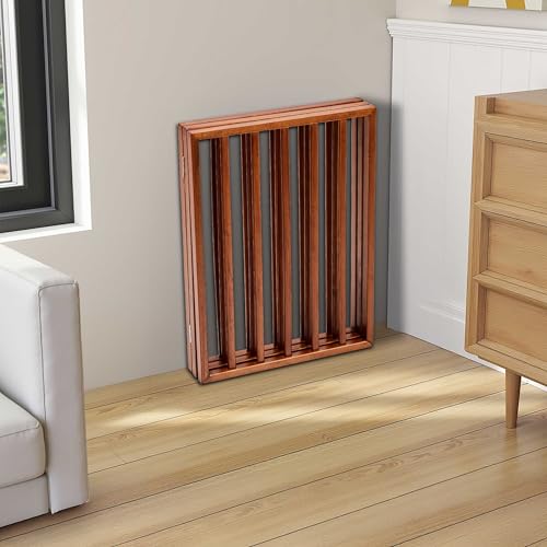 3 Panels Foldable Dog Gates for Doorways, 53.5" Extra Wide Wooden Pet Gate, Freestanding & Portable Design, No Assembly Needed, Durable and Stylish Adjustable Puppy Cat Fence for Rooms, No Assembly - size: 3 Panels-Brown