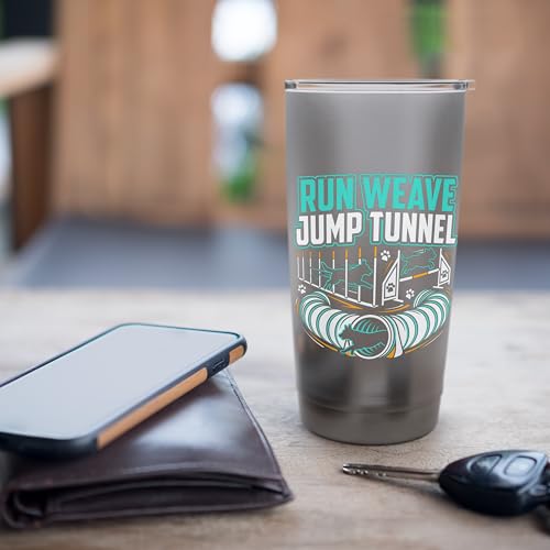 Run Weave Jump Tunnel Dog Agility Stainless Steel Insulated Tumbler - color: Brushed Steel