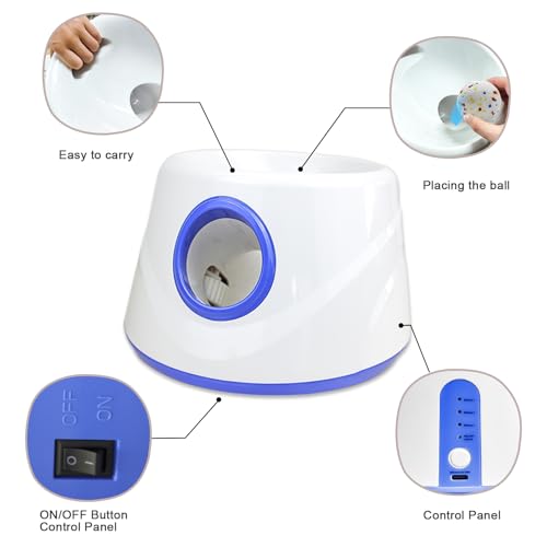 Automatic Dog Ball Launcher, Upgraded Dog Ball Throw Launcher, Adjustable Distance 20-45FT, for Small/Medium Dogs, with 3 2.3-inch ETPU Balls, Indoor and Outdoor Interactive Toys - color: Blue