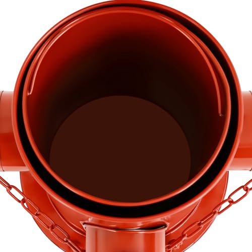 DouSeiAi Retro Fire Hydrant Trash Can - 1.3 Gallon Metal Garbage Bin with Foot Pedal & Removable Inner Bucket, Heavy-Duty Indoor/Outdoor Waste Can for Garden, Patio, Park, Kitchen and Dog Waste, Red - color: Red