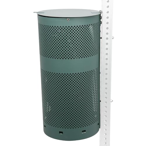 ZERO WASTE USA - Round Outdoor 10 Gallon Capacity Waste Can - 100% Rust-Free, Powder-Coated, Commercial Grade Aluminum to Withstand Weather. 10-Year Warranty (Matte Green) - color: Matte Green