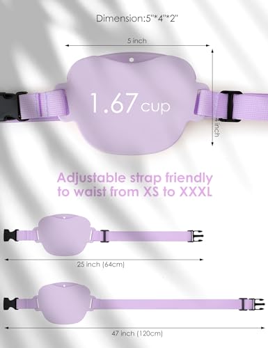 heouvo Dog Treat Pouch with Training Clicker, Upgrade Stronger Magnetic Closure to Avoid Spilling, 1.67 Cup Silicone Treat Bag Fanny Pack with Waist Belt for Pet Training Walking (Violet) - color: Violet