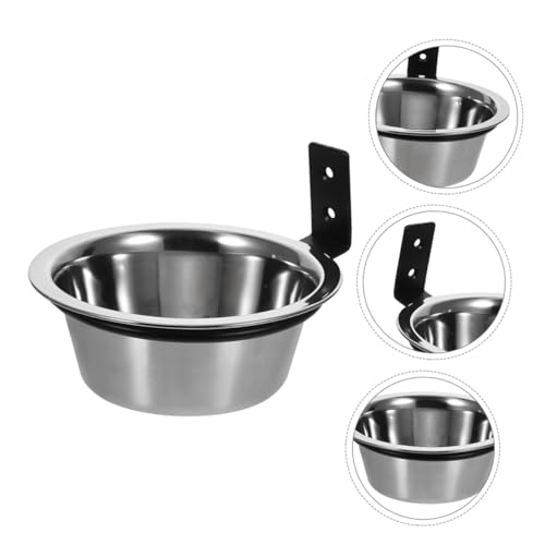 2pcs Wall Mounted Dog Bowls Elevated Raised Stainless Steel Feeding and Water Bowls 6 Inch for Small Dogs Pet Wall Fixed Feeder Station