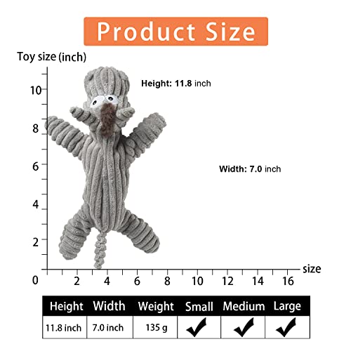 Sedioso Dog Toy, Unstuffed Plush Toy for Large Breed, Cute Squeaky Dog Toys with Crinkle Paper, Big Puppy Chew Toys for Small, Middle, Large Breed