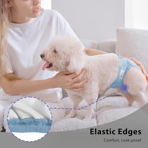 Vecomfy Reusable Female Dog Diapers for Large Dogs,(4 Pack) Easy Absorbent Medium Doggie Diapers for Peeing,in Heat,Dog Period Panties,XL - size: X-Large(Pack of 4)