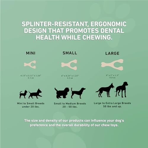 BetterBone - Medium Density - Ideal for Moderate to Strong Chewers - All-Natural, Nylon-Free Dog Chew Toys - Non-Toxic, Promotes Dental Health, Splinter-Resistant, Sustainably Made - size: Large
