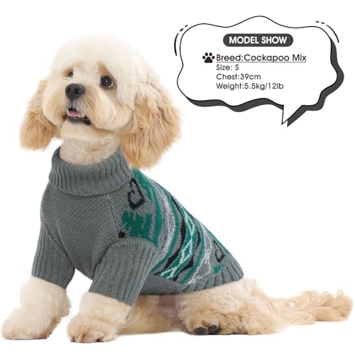 Christmas Dog Sweater for Small to Large Dogs - Festive Grey Knit Pullover, Cute Holiday Winter Coat, Soft & Warm Pet Clothing, Machine Washable Grey XL - color: Grey, size: X-Large