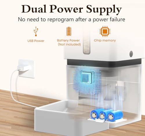 Yakry Automatic Dog Feeder with Camera - 8L/33 Cups Smart Pet Feeder for Small/Medium Dogs & Cats, 5GHz/2.4GHz WiFi App Control, 1080P HD Night Vision, 2-Way Audio, Timed Dry Food Dispenser Indoor - size: 8L