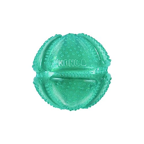 KONG Squeezz Dental Ball - Dog Toy for Cleaning Teeth - Flexible Chew Toy for Gentle & Mild Chewers - for Medium/Large Dogs - style: Ball