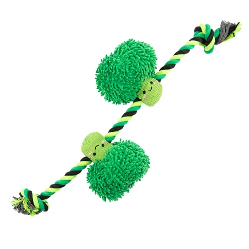 Dog Rope Toy with Squeakers, Broccoli Tug of War Dog Toy, Tough Cotton Rope Toys for Dogs, Aggressive Chew Toys for Large Dogs and Medium Dogs