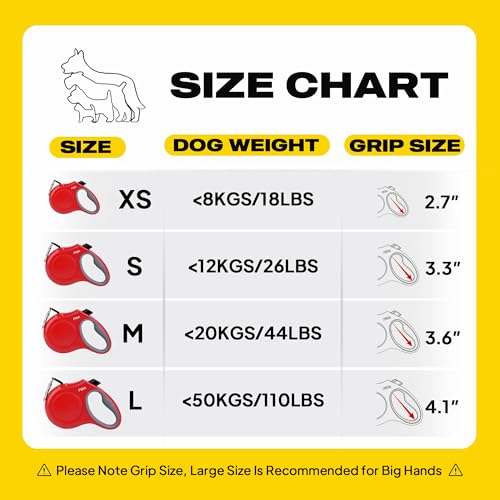 Fida Retractable Dog Leash X-Small Breed, 10ft Durable Pet Walking Leash for Extra Small Dogs/Cats/Small Animals up to 18 lbs, 360° Tangle Free, Red - color: Red, size: X-Small