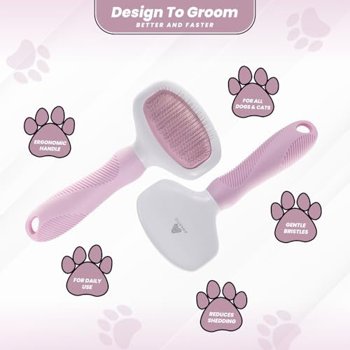 Small Slicker Brush for Grooming - Slicker Brush for Dogs and Cats can act as Deshedding Pet Tool for Healthy Coat Maintenance and Suitable for Short and long Haired Dogs - size: Small Poodle