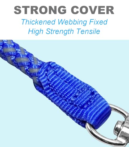 2/3/4/6/10 Foot Reflective Dog Leash Heavy Duty Strong Nylon Rope Braided for Large Medium Small Dogs Walking Training Leads (Blue, 6ft * 1/2") - color: Blue, size: 6ft * 1/2"