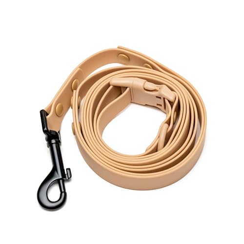 Heavy Duty Hands Free Dog Leash for Medium to Large Dogs for Comfortable Running Jogging Walking | Buckle Closure | Soft Padded Handle | 360 Rotating Carabiner (Leash Length 6 ft) - color: Beige