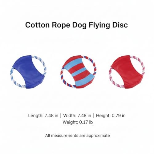 Soft Cotton Rope Dog Frisbee, 7.5 Inch Flying Disc for Fetch and Chew, Durable Outdoor Pet Toy
