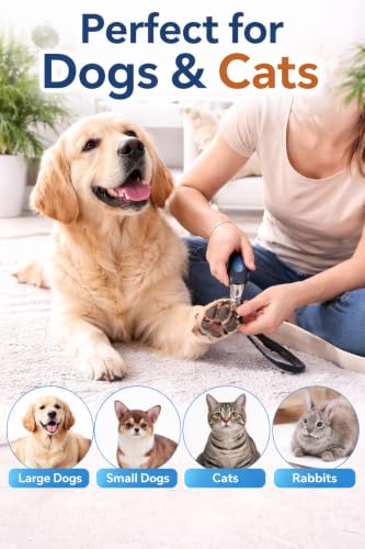 Dog Nail Clippers and Trimmers for Large Breed - Professional Cat Nail Clipper with Quick Sensor, Safety Guard and Nail File