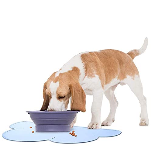 JiangYanus Dog Cat Food Bowl Mat, Waterproof Silicone Pet Feeding Mat | Placemat for Food and Water Bowls, Nonslip Cat Dog Food Placemat Tray Mat, Raised Edges to Prevent Water Spills on Floors - color: Dark Green