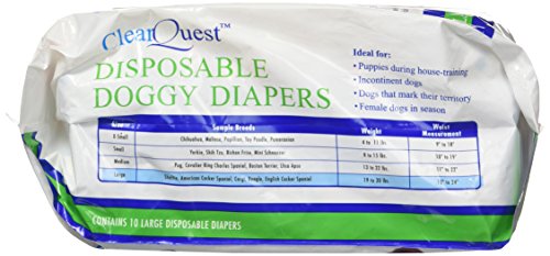 ClearQuest Disposable Doggy Diapers, Super Absorbent Leak-Proof Pet Diapers - size: Large