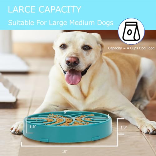 Whippy Slow Feeder Dog Maze Bowl - Anti-Choking, Anti-Slip Interactive Puzzle Feeder for Large Dogs, Green - color: green