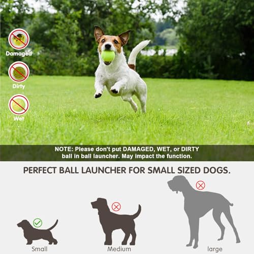 MEKAPLE Automatic Dog Ball Launcher, Dog Ball Thrower Machine with 10-30Ft 3 Launching Distance, Interactive Toys for Small Dogs Indoor & Outdoor with 15 Mini Tennis Balls (2 inch) -Blue - color: Blue